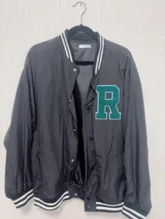 ブラック ボンバージャケット R刺繍