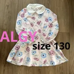 値下げALGY 130 女の子　ワンピース　シャツ　花柄　長袖