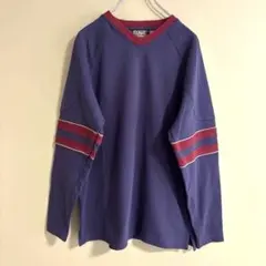 LL.Bean Vネック トレーナー M ネイビー/レッド