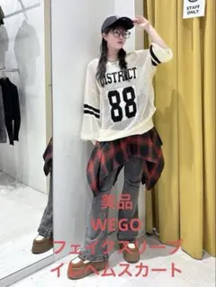 美品　WEGO フェイクスリーブイレヘムスカート　Y2Kファッションのサムネイル
