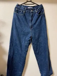 KBF ダークブルー ハイウエストデニムパンツ size38