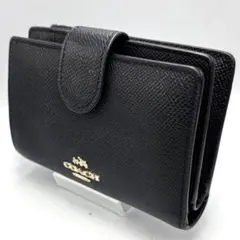 りんご様専用 美品　COACH ブラック 二つ折り財布　レディース
