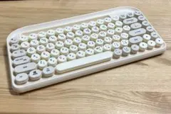 【美品】3COINS 丸型ワイヤレスキーボード　ベージュ