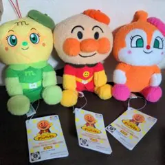 【3点セット】それいけ！アンパンマンころふわおそろいベレー帽ぬいぐるみ