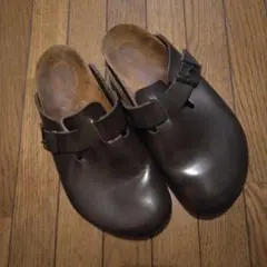 ダークブラウン クロッグサンダル バックストラップ　ボストン