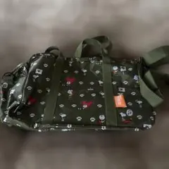 スヌーピー柄オリーブグリーンボストンバッグ