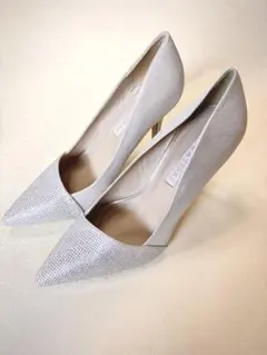 PIED A TERRE パンプス シルバー ラメ ポインテッドトゥのサムネイル
