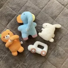 ミキハウス、ファミリア、ベビーおもちゃ　ぬいぐるみ　ガラガラ