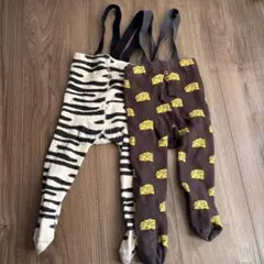 ベビータイツ ゼブラ柄とチーズ柄 2点セット