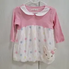 クーラクール うさぎ 長袖ワンピース 80cm