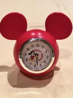 ミッキーマウス　時計　デスククロック　赤