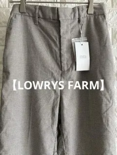 ☆新品☆【LOWRYS FARM】miniチェックフレアパンツ　ブラックMサイズ