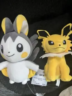 新品タグ付きポケットモンスター ぬいぐるみ サンダース　エモンガ　2点セット