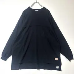 JaVa. ビッグシルエット ロンT 黒 L 長袖 大きめ カットソー Y