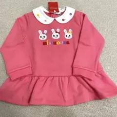 新品タグ付き！mikiHOUSE ピンクウサギ刺繍トップス100サイズ　限定品