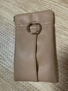 【新品 タグ無し】3COINS　ダストポーチ　ティッシュケース　キャメル