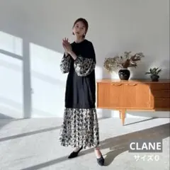 CLANE / クラネ　フラワーレースミックスワンピース