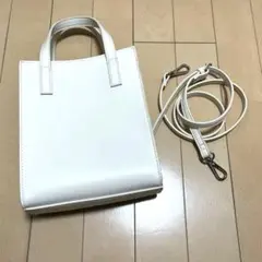 [美品] GU ショルダーバッグ 2way ホワイト 合成皮革