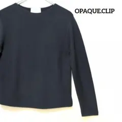 オペークドットクリップ 無地 長袖 Tシャツ トップス 黒 S シンプル