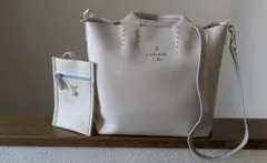 【匿名配送】LANVIN en Bleu ショルダートートバッグ♡アイボリー♡