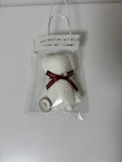 くま型タオルハンカチ ホワイト