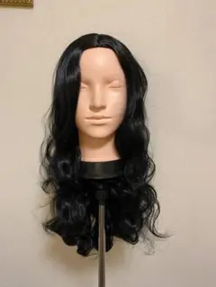 黒い　波状 コスプレ ウィッグ
