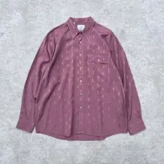 80s-90s Paolo Negrato レーヨンシャツ 長袖 ピンク 光沢