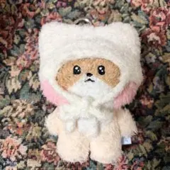 zeroni ゼロニ ぬい服　ふわふわ白い猫耳の被り物　ハニニ