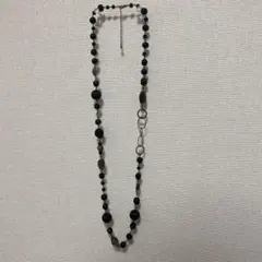 ブラック ビーズ ネックレス ロング