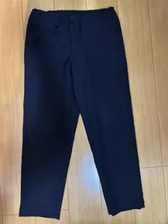 コムデギャルソンオムプリュス ポリ縮絨 ネイビー クロップドパンツ