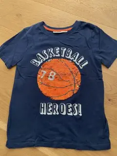 H&M スパンコールTシャツ　(6-8y,130cm)