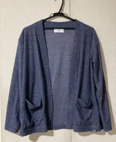 AZUL by moussy 長袖カーディガン ネイビー　ポケット付きゆったりめのサムネイル