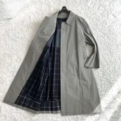 希少色 バーバリーズ ステンカラーコート ノバチェック ライナー ロング グレー