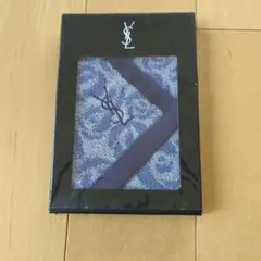 YSL 花柄タオルハンカチ 紫