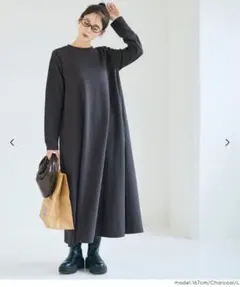 <がんちゃん様専用>coca Lエンボス加工Aラインフレアワンピース 新品