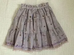 メゾピアノ　mezzo piano くまさんチェックスカート　130cm