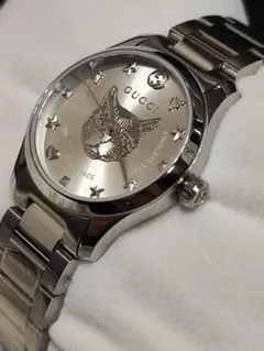 GUCCI グッチ 腕時計 猫 ホワイトシェル YA1265012 ゴールド - メルカリ
