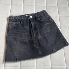 ブラックダメージミニスカート　ZARA