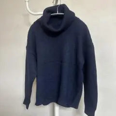 OPAQUE.CLIP ネイビー タートルネックニット