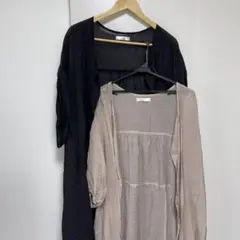 【2点セット】fifth シアーブラウス　ブラック　ベージュ　Mサイズ