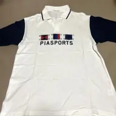 PIASPORTS ポロシャツ ホワイト ネイビー バイカラーのサムネイル
