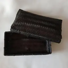 竹細工 蓋付き籠 網代編み 伝統工芸品 小物入れ