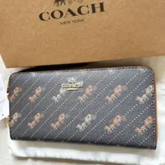 【新品】COACH 長財布 C3547 ホース&キャリッジ ラウンドジップ