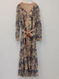 GRACE CONTINENTAL 花柄刺繍 チュールワンピース リボン付 Sのサムネイル