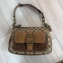 COACH ワンショルダーバッグ ソーホー シグネチャー ゴールド 茶　希少