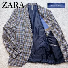 美品✨ZARA MAN チェック テーラードジャケット 2B 千鳥格子 ビジカジ