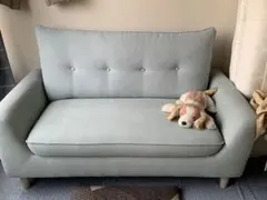 ライトブルー 2人掛けソファ