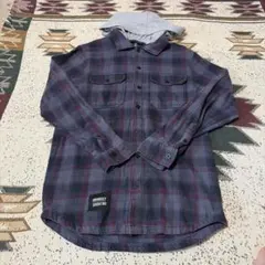 H&M DIVIDED フード付き ネルシャツ チェック柄