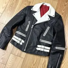 白黒　ダブルライダース　ロンジャン　パキジャン ヘルキャットパンクス ダブルライダースジャケット ロンジャン