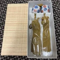 風鎮 陶器製 染付 赤絵 丸型 掛け軸 重り 金茶房 和室 床の間 保管箱付き